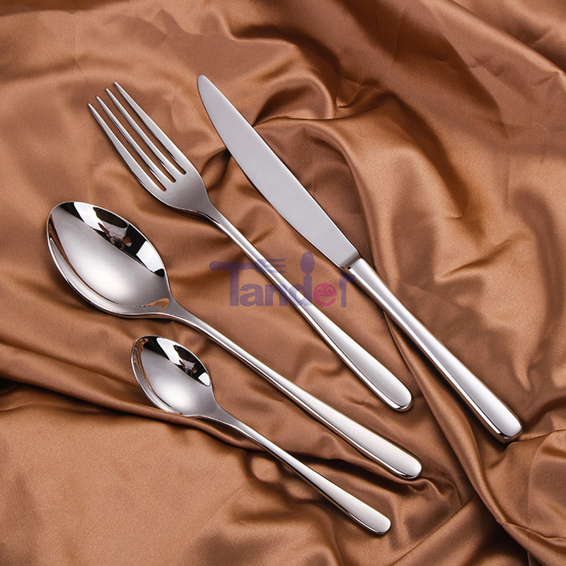 Modern Silver Stainless Steel High Quality Silverware Återanvänd CutIery Wedding Flatbware Set