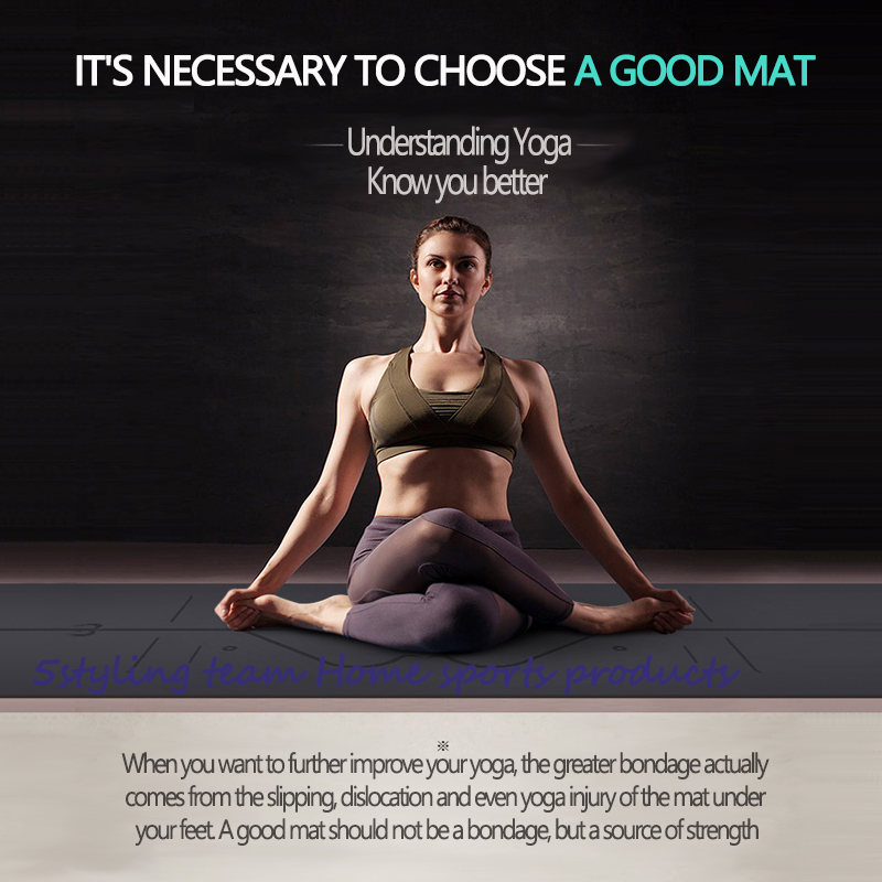 Pu Naturlig gummilinje Yoga Mat, svettabsorption och antiskid, jordluxmatta, fitnessmatta för män och kvinnor yoga hall