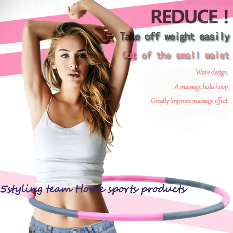 Hula hoop avtagbar hula hoop bantning ring bantning midja fitnessutrustning ringmassage skum för vuxna och barn