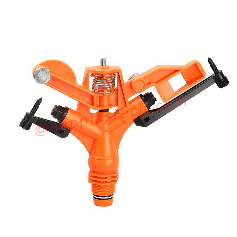 3\/4 tums jordbruksgrödor automatisk bevattningsverktyg 1 tum gräsmatta Sprutbevattning Plast 360 graders roterande impulssprinklers