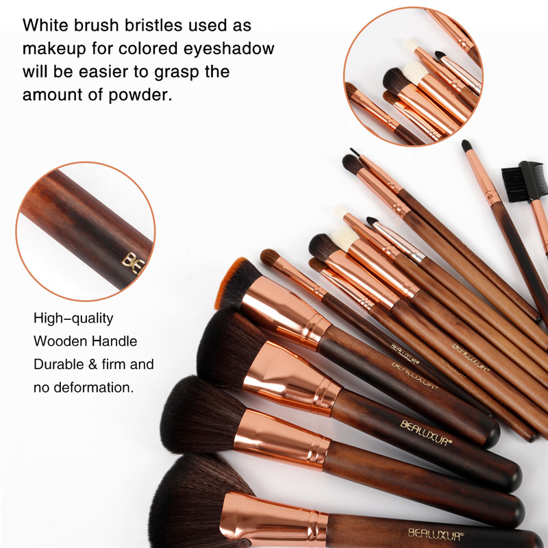 Makeup Brush Set, 13pcs Makeup Brushes Premium Synthetic Bristles Powder Foundation Blush Contour Concepelers Lip Eyeshaod Brush Kit 8230; (005 Woods handle)