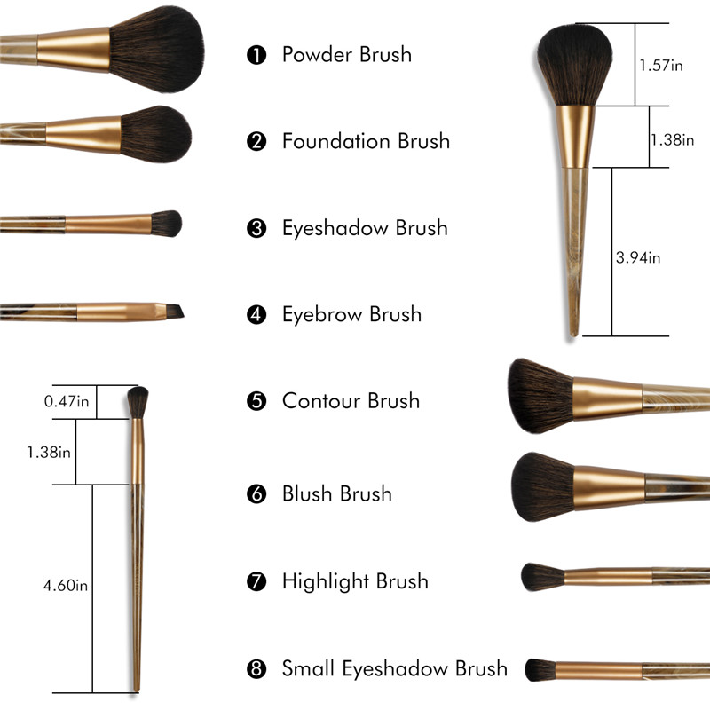 BEALUXUR Makeup Brush Set, Premium Syntetiskt ansiktspulver Blush Eyeshadow Brushes Makeup Brush Kit med kosmetisk väska