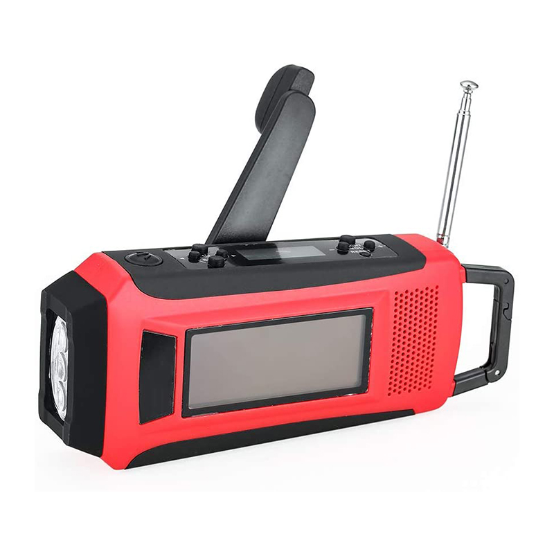 Weather Radio Emergency Hand Crank Självdriven AM / FM NOAA Solar Portable Radio med LED ficklampa, 1150mAh Power Bank för iOS / Android-telefon Batteriladdare