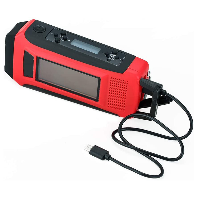 Weather Radio Emergency Hand Crank Självdriven AM / FM NOAA Solar Portable Radio med LED ficklampa, 1150mAh Power Bank för iOS / Android-telefon Batteriladdare