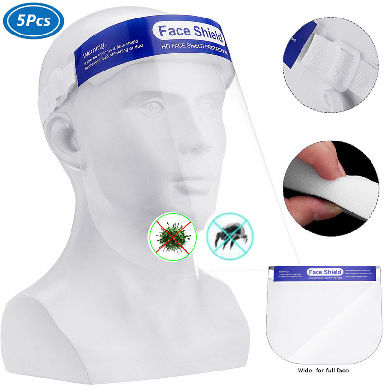 Plastic Face Shield Anti- Saliva Vindsäker, dammsäker ansiktssköld, ansiktsskydd, ansiktsskydd Kvinnor