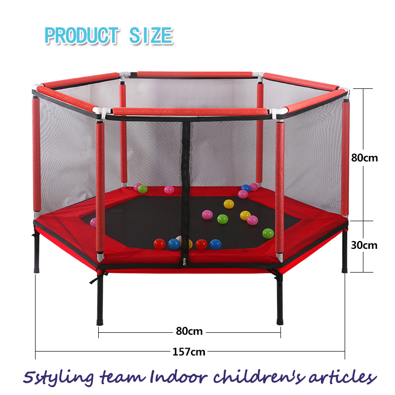 Trampolin barns hem trampolin förälder barn interaktiva spel fitness trampolin med skyddsnät barnvård staket