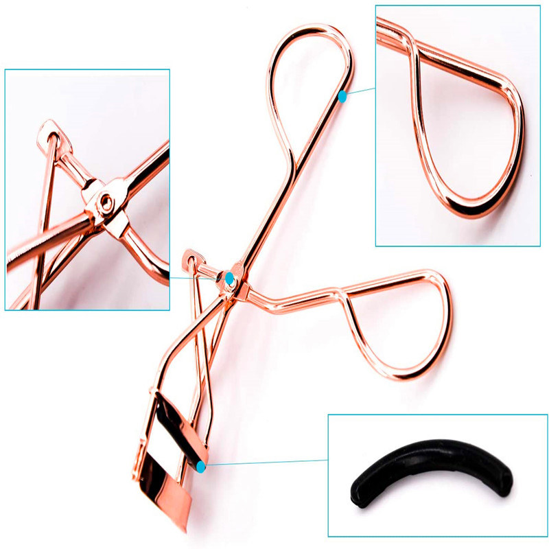 Professionell metall Custom Bling Rose Gold Eyelasher Curler, högkvalitativ rostfritt stål Eyelasher Curler gåva