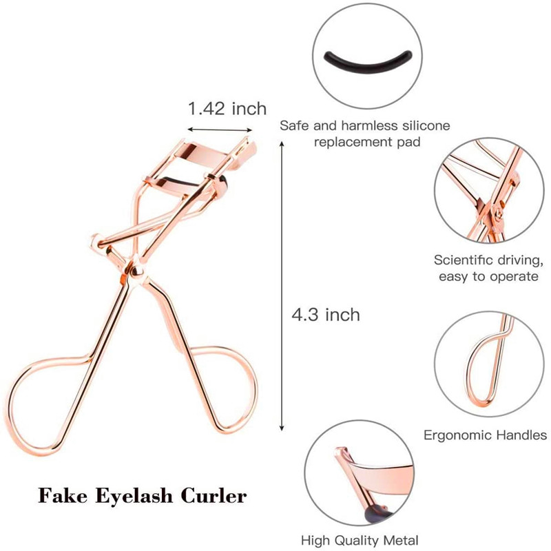 Professionell metall Custom Bling Rose Gold Eyelasher Curler, högkvalitativ rostfritt stål Eyelasher Curler gåva