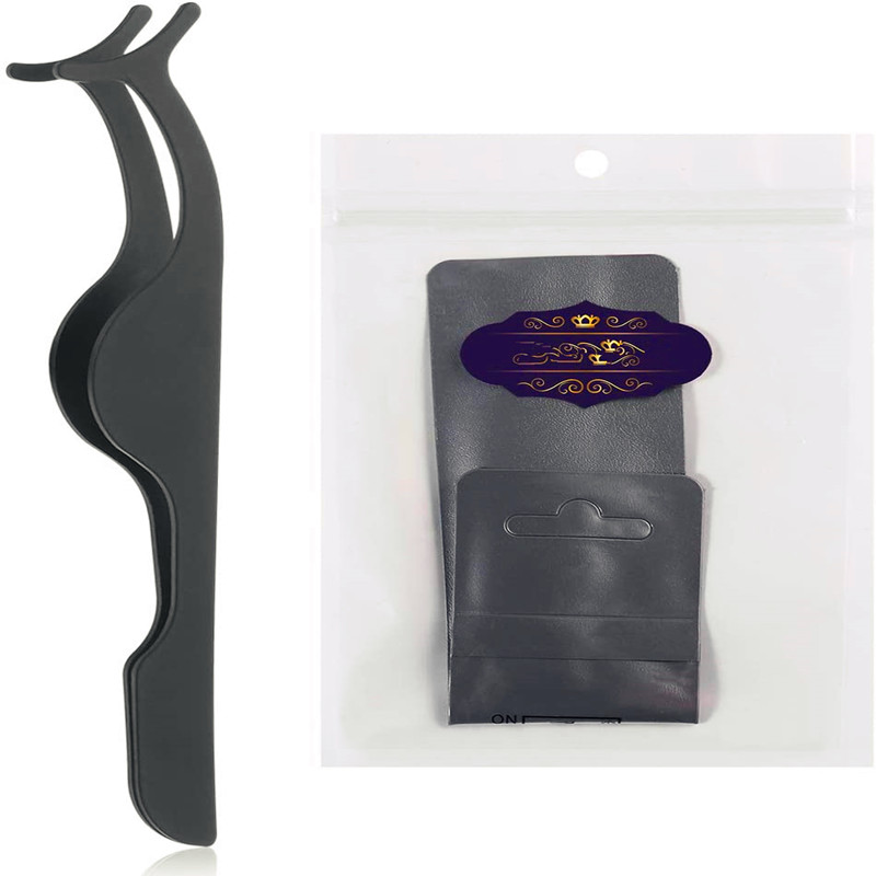 False ögonfransar Förlängning Applicator Rostfritt stål Pincett Remover Clip Pincett Nipper (svart)