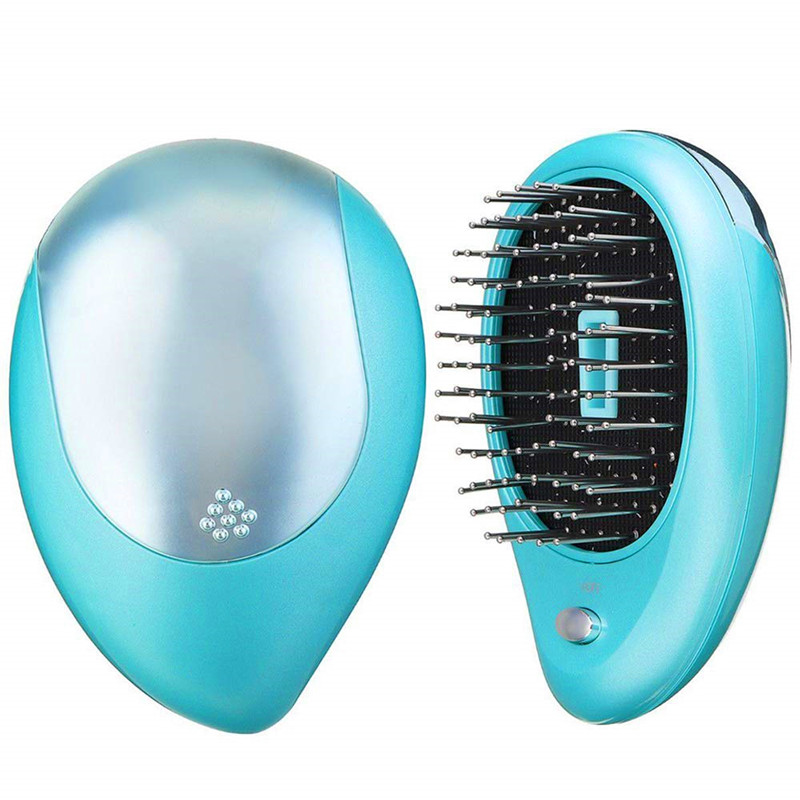 Bärbar elektrisk jonisk hårborste Mini antistatisk hårmassagekam Magisk skönhetsborste-kam Hemresa Hårstylningsverktyg