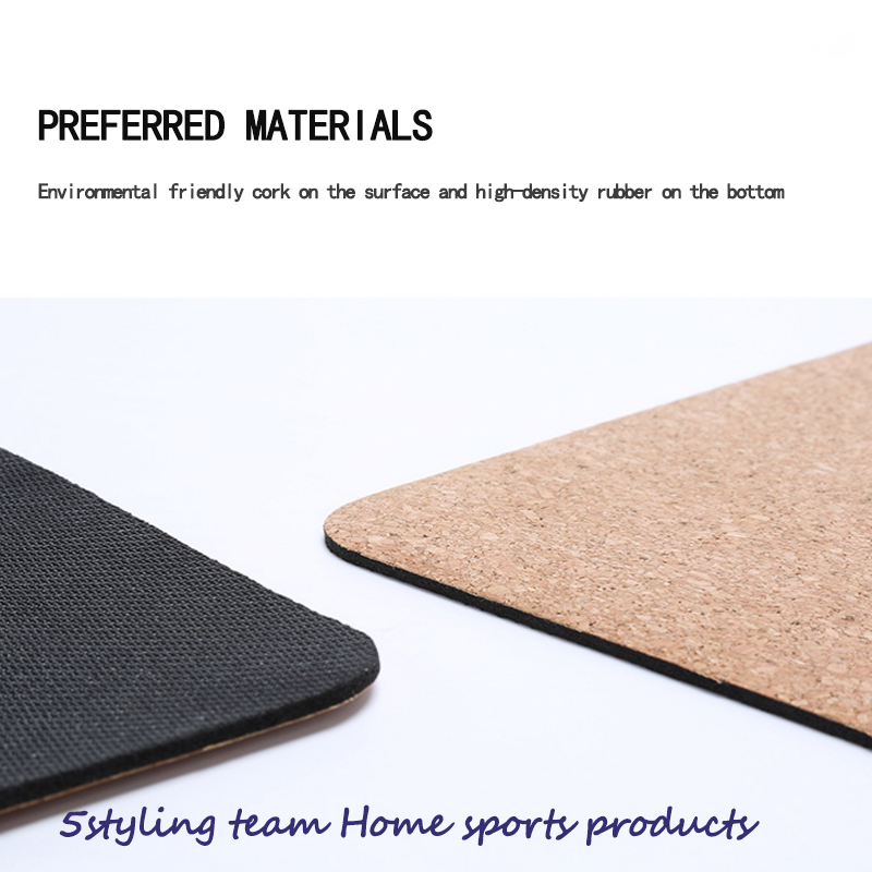 Grossionell korkyogamat för icke-glidning av miljöskyddskork Naturlig gummi Yoga Mat Personanpassad kundanpassad