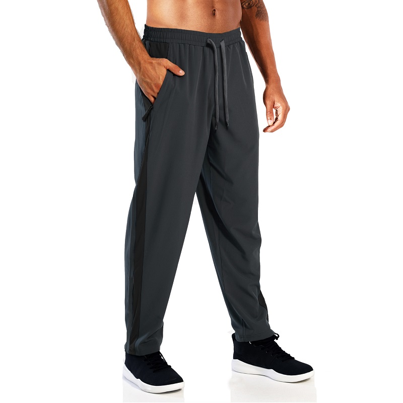 Tillverkare för att köra torr-snabb dragkedja Billiga män Pants Polyester Spandex Mens Gym Summer Trousers