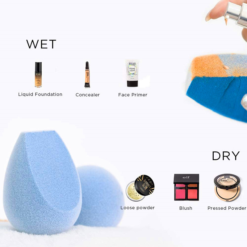 Hot Selling Microfiber Fusion Sponge, 4 st Makeup Sponge Set, Latex-fri, felfri Makeup Mixer för stiftelser, pulver och krämer
