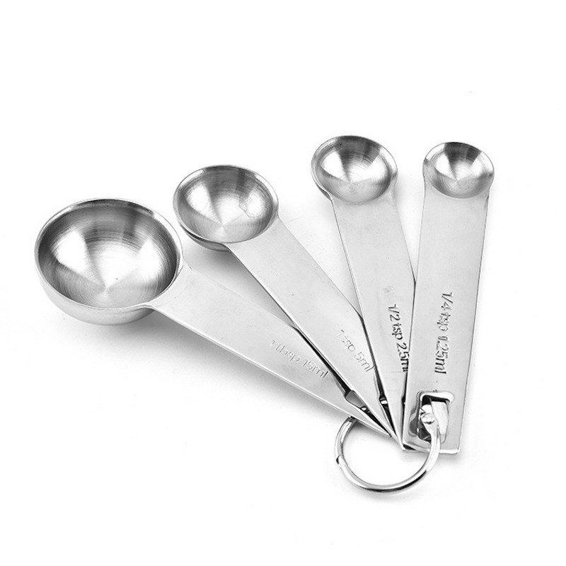 matlagning Bakning mätskedar verktyg 4/5-delar set rostfritt stål mätesked set