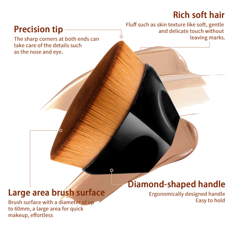 Hot Selling Bärbar kosmetisk makeupborste Rhombus 55 Foundation Brush Magisk borste makeup naturlig falsk Flat head brush special makeup tools