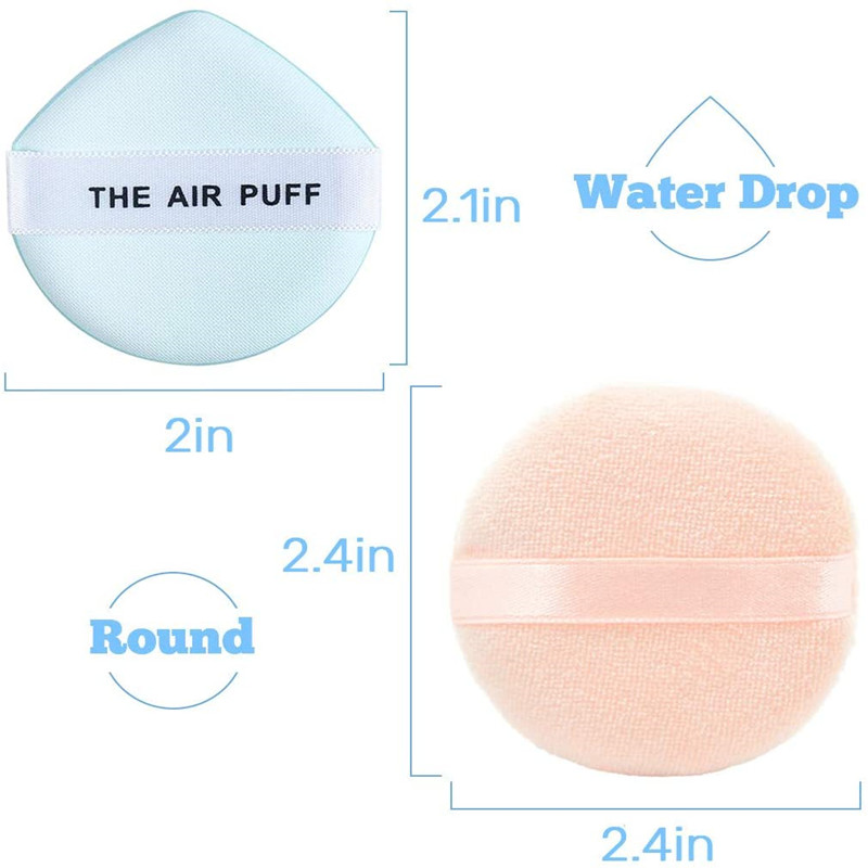 Puts Puff Makeup Puffs Sponge med Air Cushion Puff Set Fluffy Powder Puff Round Sponge Cosmetic Water Drop Powder Puff Latex Free Foundation Sponge Face Puff for Dry ” och ” Wet Use ”.