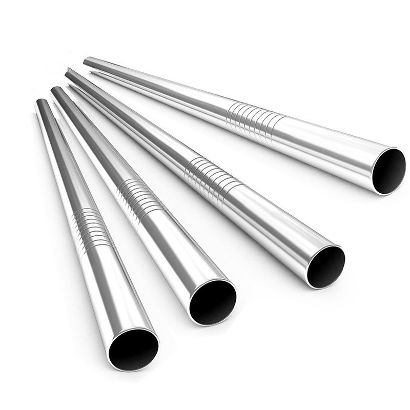 Med rengöringsborste 304 perfekt återanvändbar drickstråmetall 4 Pack 12 cm rostfritt stål dricker sugrör