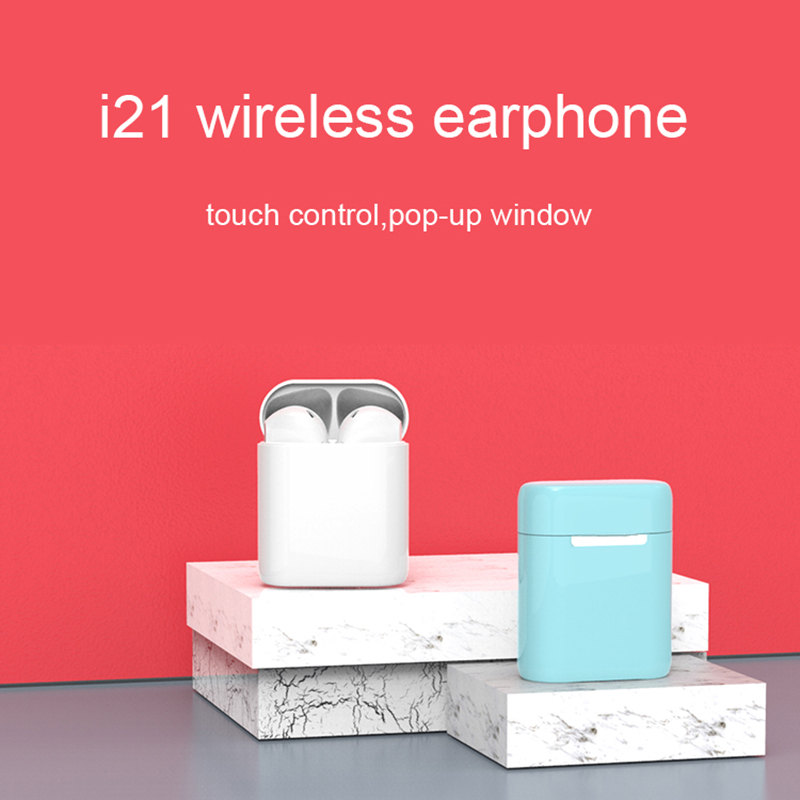 TWS Bluetooth-hörlurar i21 HD Ljudkvalitet Touch-funktion