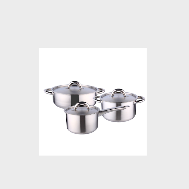 rostfritt stål gryta set, 3 st set, 5 st set
