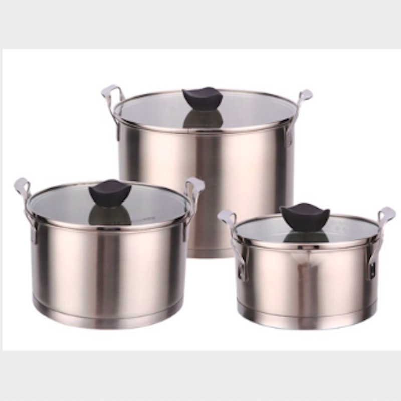 rostfritt stål gryta set, 3 st set, 5 st set