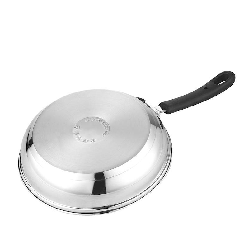 stek wok av rostfritt stål med lock
