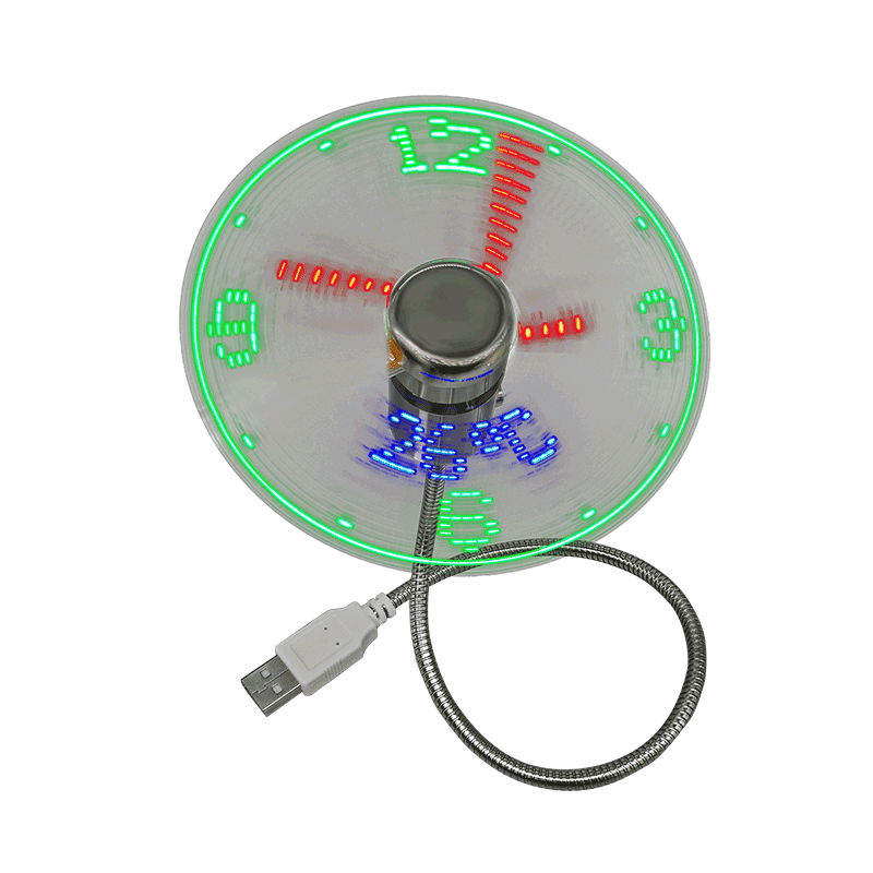 Mini USB-fläkt med Ledklocka Presentfläkt (DS02)