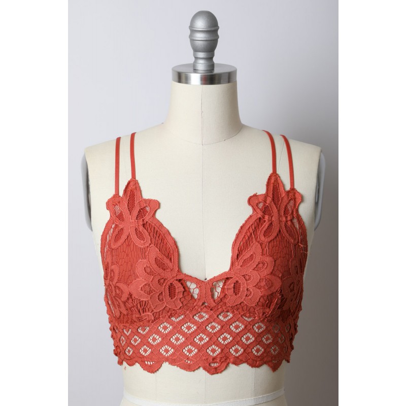GA-5448 Grace Girl Crochet Lace Longline Bralette Mest populära 2020