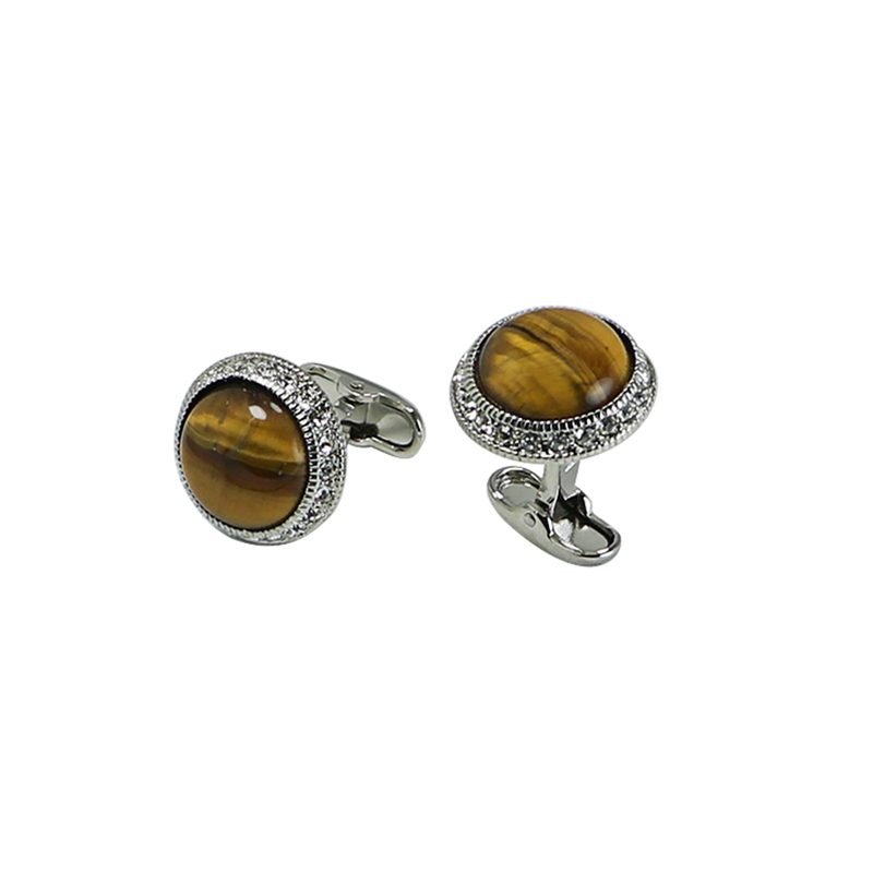 Tiger's Eye & Crystal Hola manschettknappar i grossistledet