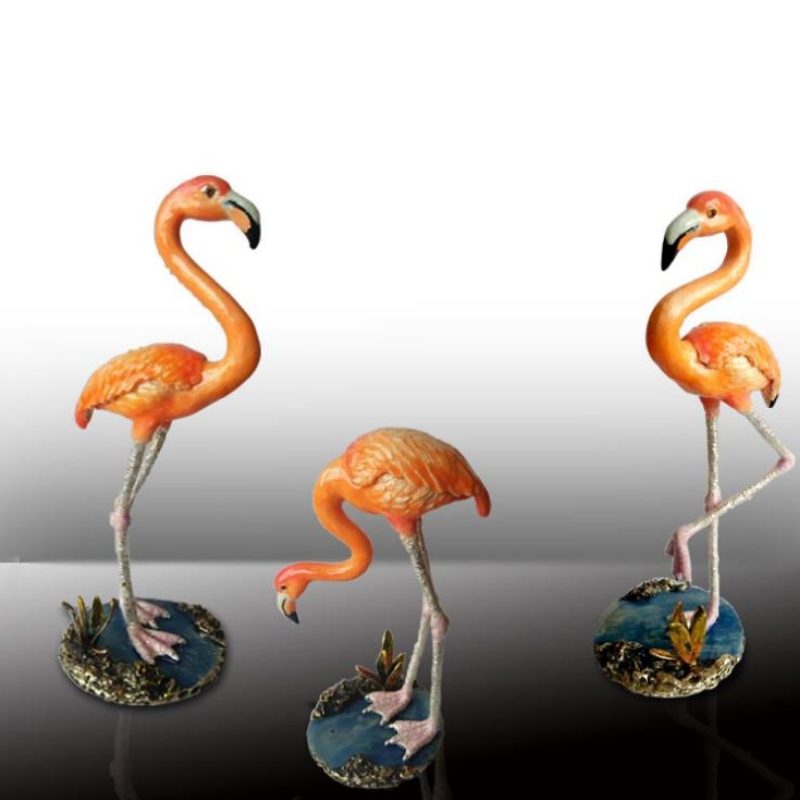 Flamingo kreativa nordiska emaljerfärger högfärdiga juvelskrin juvelskrin metall swingbordshartser