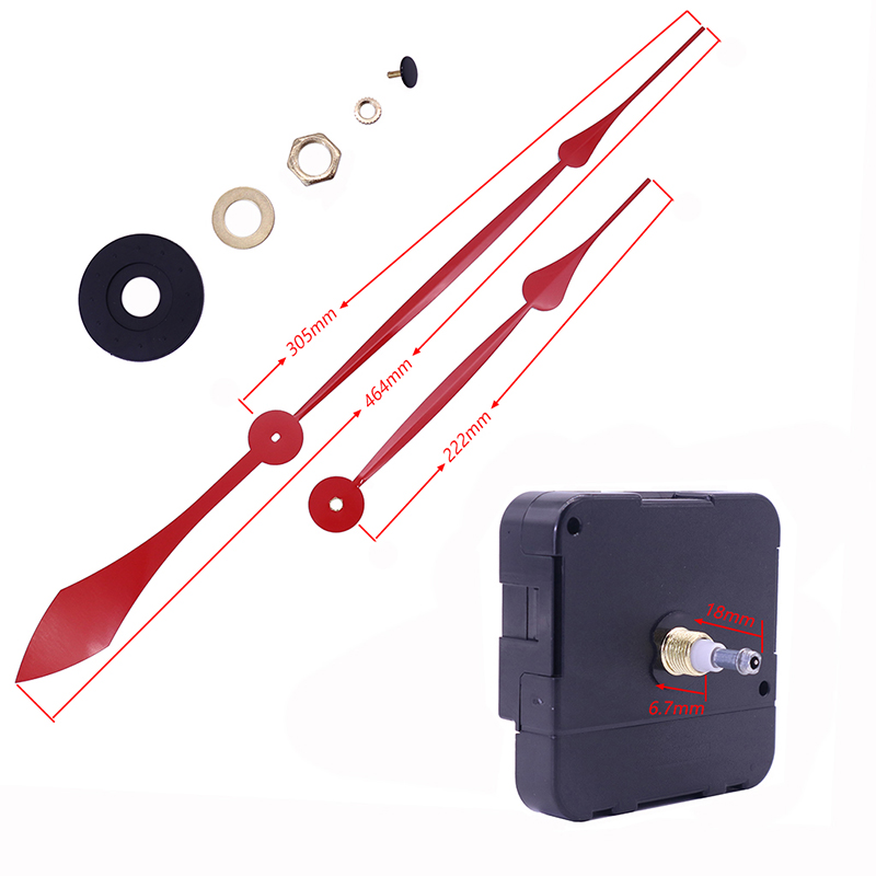 grossist 15mm stort vridmoment I axel väggklocka rörelse med klockhänder