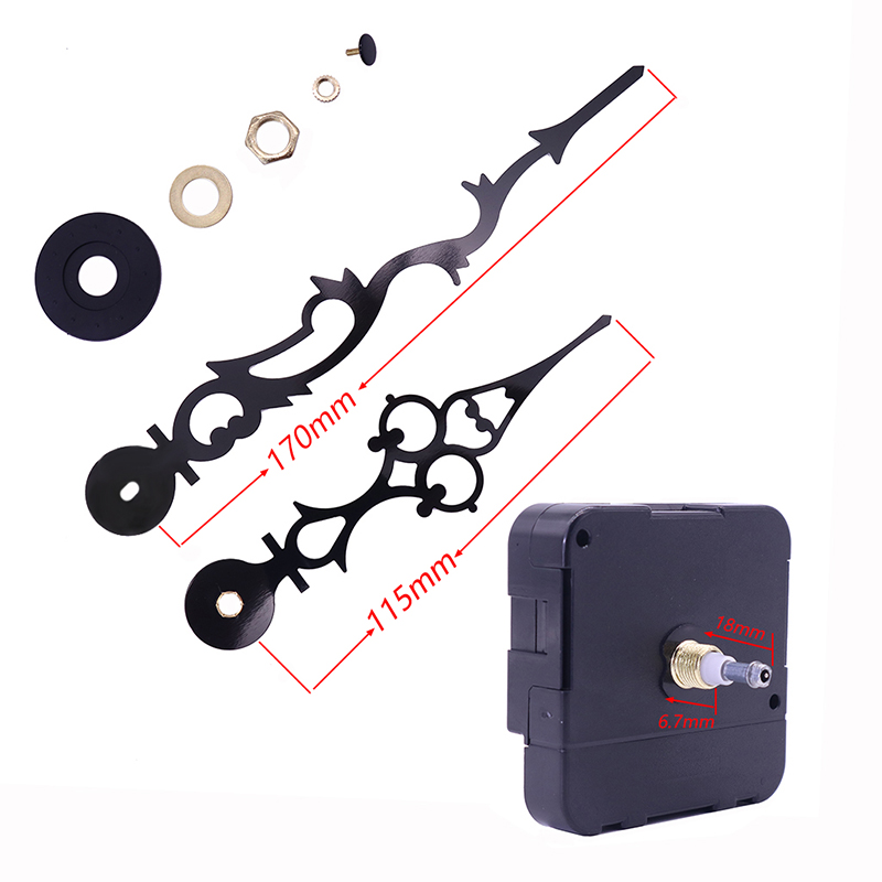 grossist 15mm stort vridmoment I axel väggklocka rörelse med klockhänder