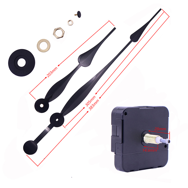 HR1688 23 mm kvarts svart klockrörelse och stora klockhänder