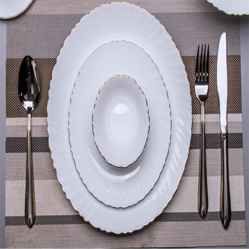 21G &Dinner Set with golden line Heat Resistent Opal Glasswaire