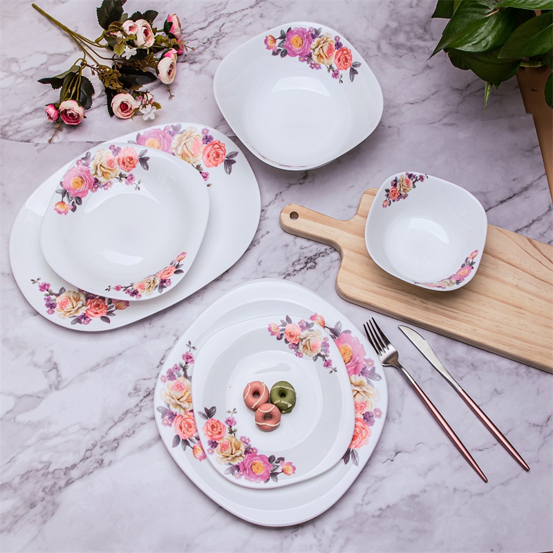 20F& Square Dinner Set Heat Resistent Opal Glassware