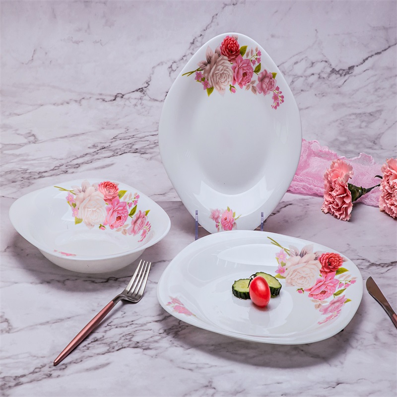 20F& Square Dinner Set Heat Resistent Opal Glassware