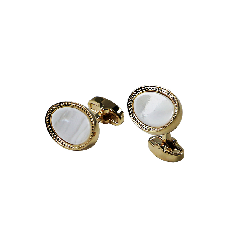 Shell Pearl Gold Platted Personifierade Cuff Links