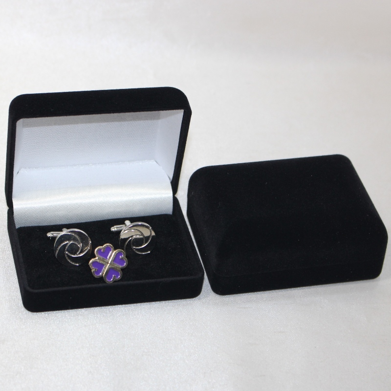 Objekt D-45 runt form Velvet Box för manschettknappar, slipsklämm or eller medaljer, mynt och brickor, mm.84*64*36, vikter kring 48g