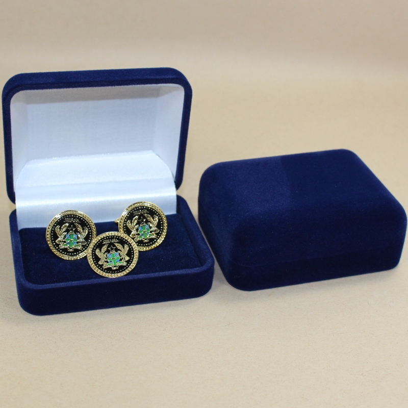 Objekt D-45S runt form Velvet Box för några manschettknappar, ett 60mm slipsklämm a i längd, eller flera brickor, mynt, medaljer etc., mm.75*95*32mm, vikter omkring 65g