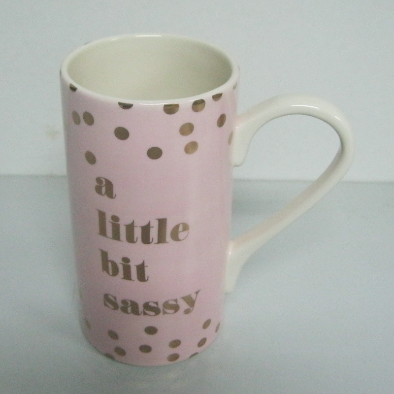Logo Egen guldmetallisk gulddekal Promotional Keramic Mug Coffee Mug