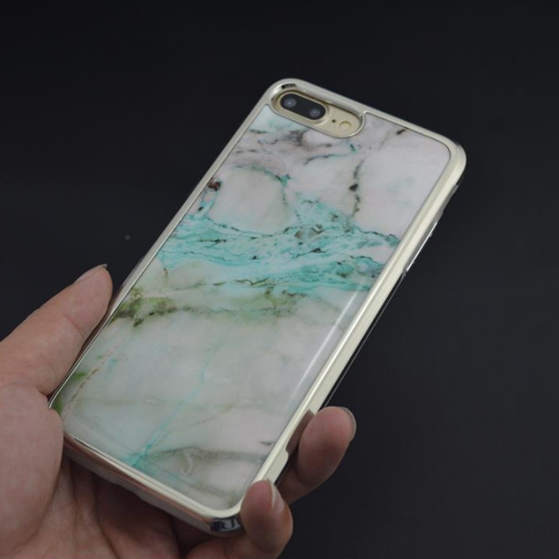 PC elektroplaterad iPhone med två i en iPhone för varumärkets (plus Marble), avläp-gel case iphone EX-fabrikens kundanpassning