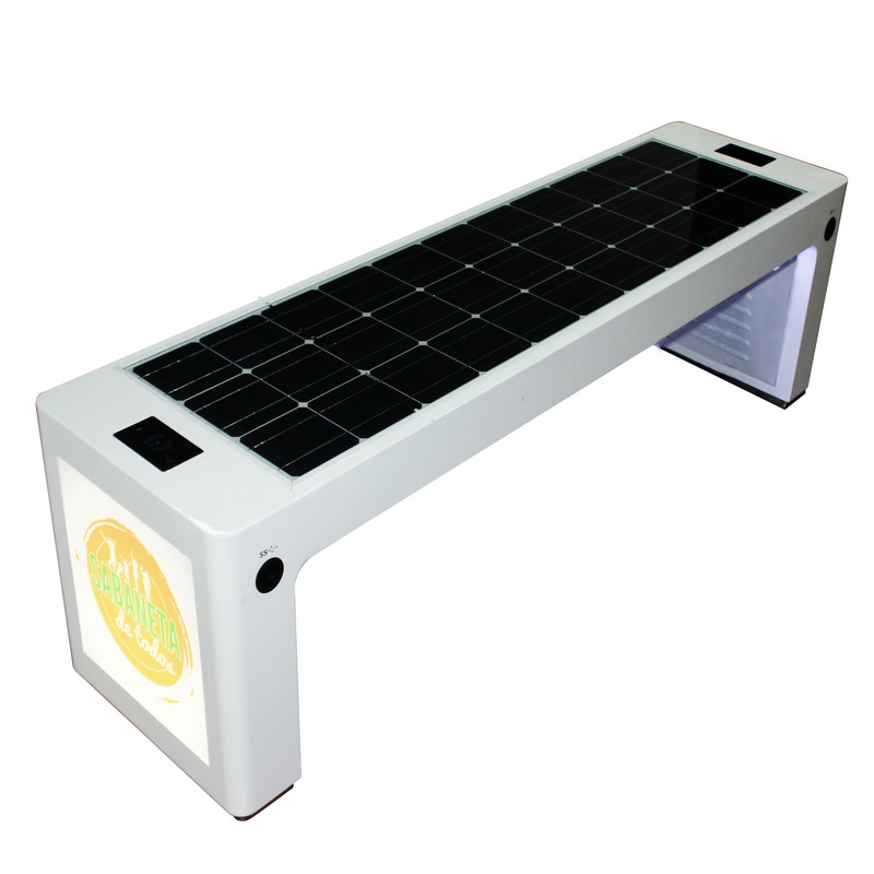 Bästa formgivningen av vit färgkraftmobil för att ladda WiFi Hotpot Smart Garden Bench