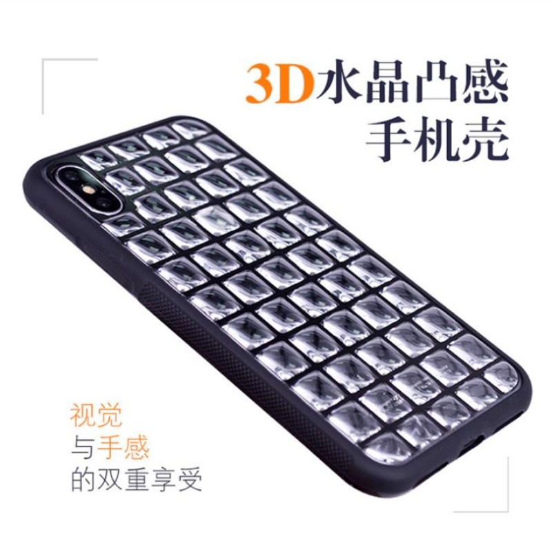 3d Crystal Water drop mosaic lattice Nail Polsk kristallklar gelé Mobiltelefon skal IPHONEX