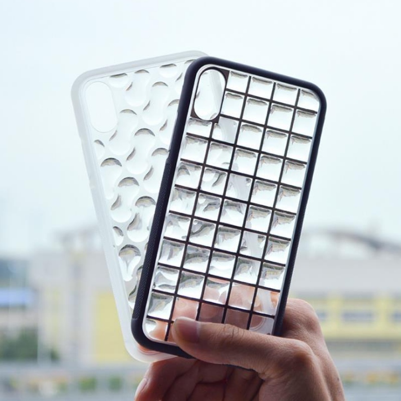 3d Crystal Water drop mosaic lattice Nail Polsk kristallklar gelé Mobiltelefon skal IPHONEX