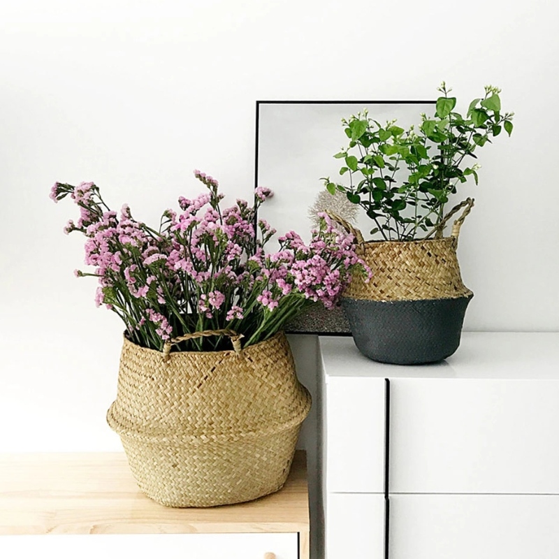 Växtmonterad vävt havgräs mage korg för lagring hängande seagrass korg