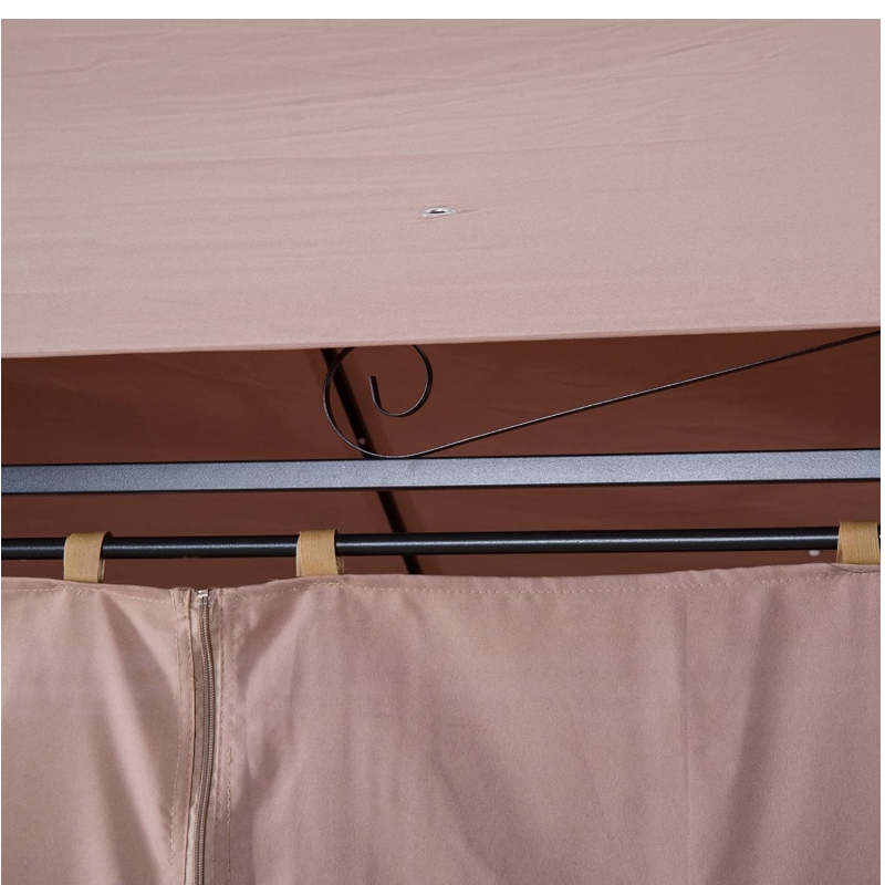 Utomhus 10 'x 13' 2-tråds metallram Gazebo med gardiner för uteplats