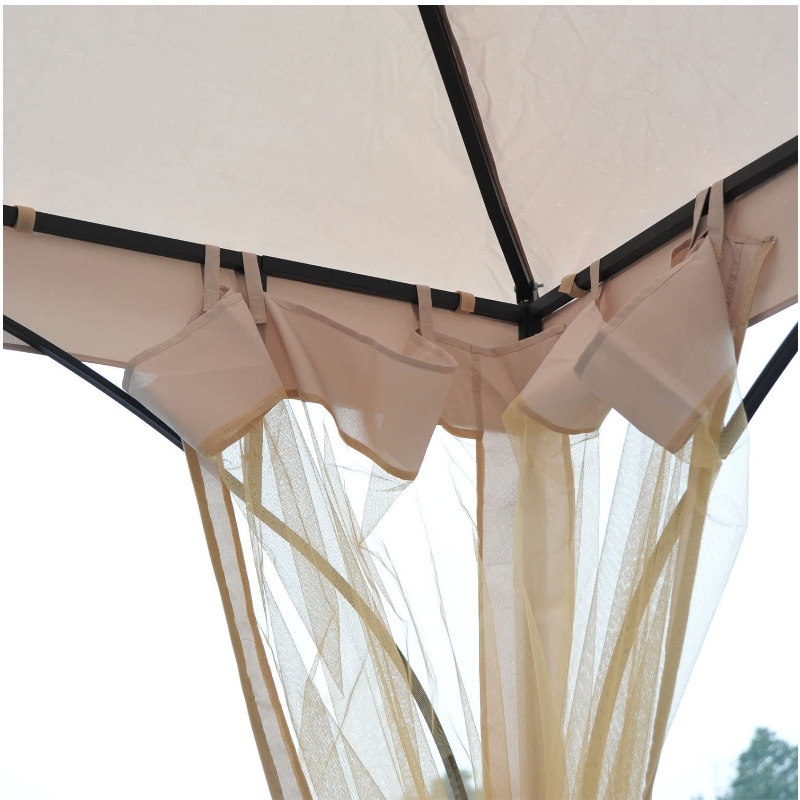 10 'x 10' stål utomhusträdgård Gazebo Canopy med nätnätväggar och ett takbeständigt mot UV-strålar