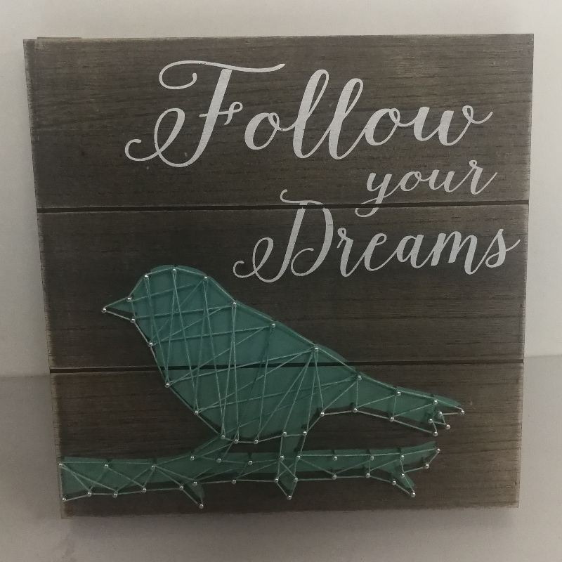 Woodbox Handgjord String Wall Art Kit Wood Signe 160; 28x35CM
