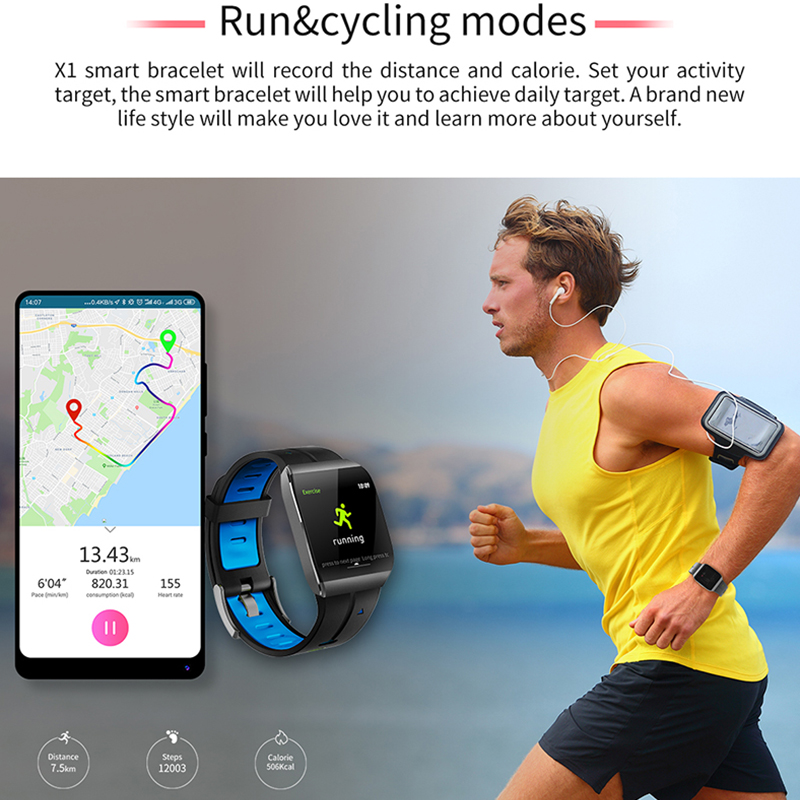 Smart watch Multi-fuction smart Bracelet X1 ((JYDA127) Smart sport watch Detection of Sömn Nivå IP68 vattentät