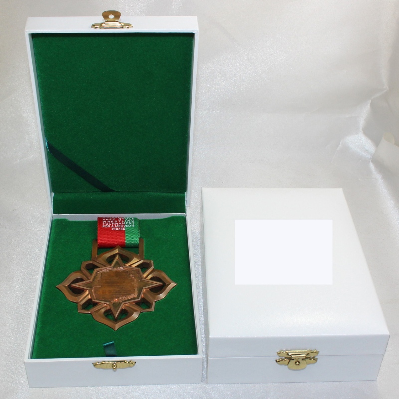 Objekt V-15L rektangel PU läderlåda för 90*120 mm medalj, mynt och bricka, etc. mm.110*157*40, vikter omkring 185g