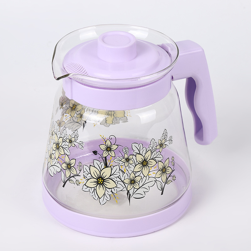 Ny Teapot Household Simple Applique Creative Hand Design Cold Water Glass Pot Spot Egen Partihandel